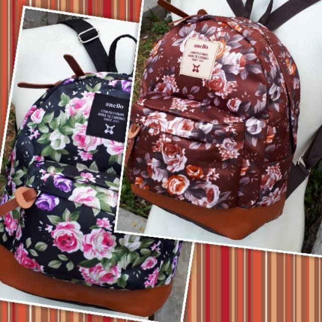 HARGA SPECIAL!!Ransel Wanita Motif Kembang Putih Jansport Mini Terbaru Grosir Murah/TAS ANELLO