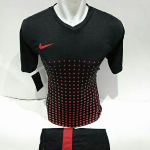 Baju Kaos Olahraga Jersey Setelan Bola Futsal Voli Nike 16 Hitam Merah