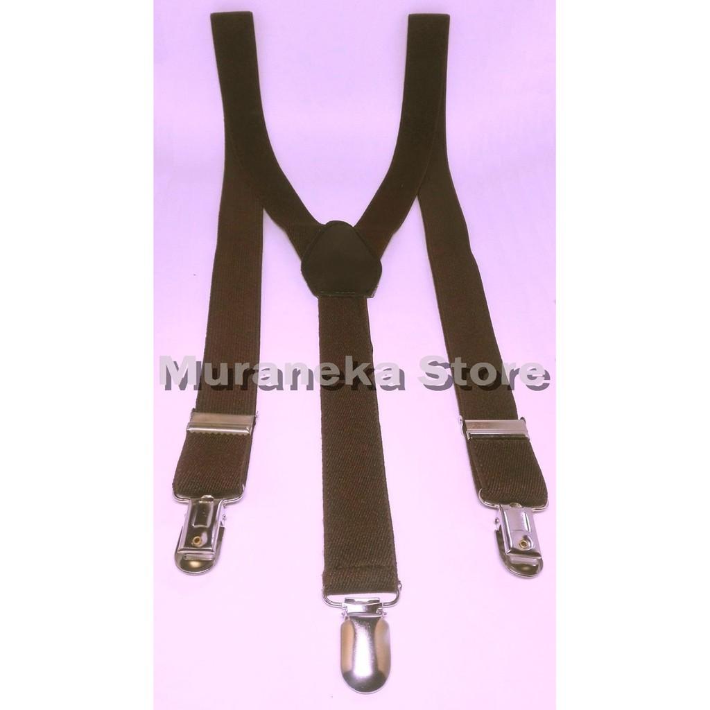 Bretel Suspender Coklat Baju Dewasa Polos Tali Kodok Jojon Jeans Denim Tali Jojon Murah Pria Kupu