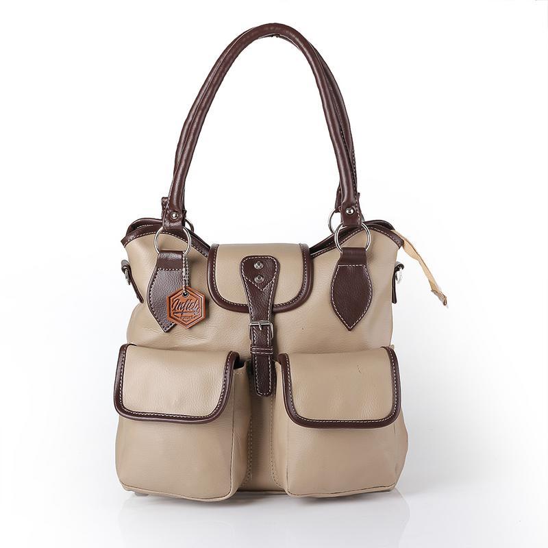 Inficlo SSD 870 Tas Wanita Handbag - bahan virotex - 30x26x10 - Murah & berkualitas (abu)