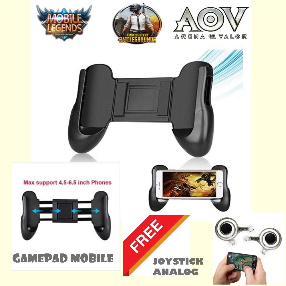 Game Pad Hand Grip Mobile Game PAd MObile Joystick For Mobile Legend AOV PUBG + GRATIS Analog Stik Kanan Kiri