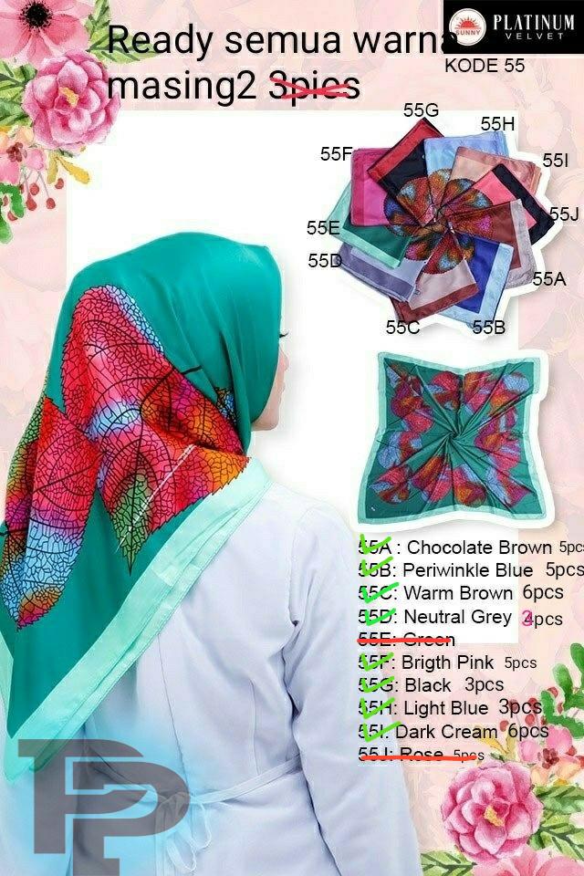 Hijab/ / Jilbab / Kerudung segi empat Saudia By Sunny Original Motif Bunga wang_olshop