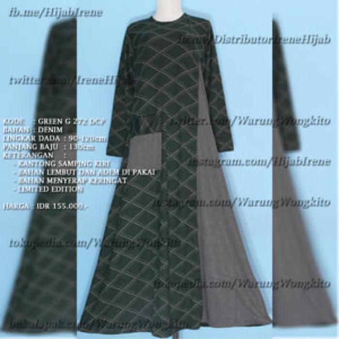GREEN G 272 DCP IRENE HIJAB MAXI GAMIS MURAH DRESS FASHION MUSLIMAH