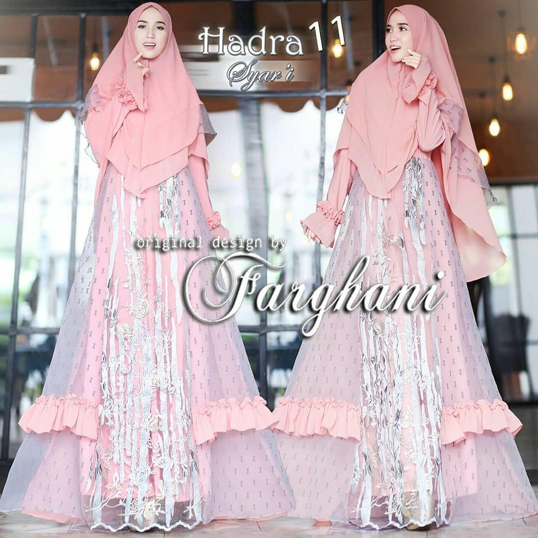 Khansagrosir - ORIGINAL Gamis Syari Hadra by Farghani - Gamis Brokat Realpic Busui Murah Ori Mewah Pesta
