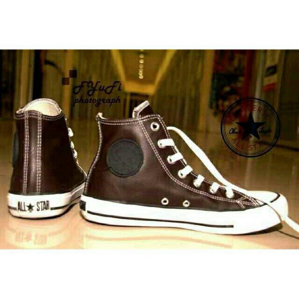 Promo Sepatu Converse All star kulit high brown cokelat tua Fashion