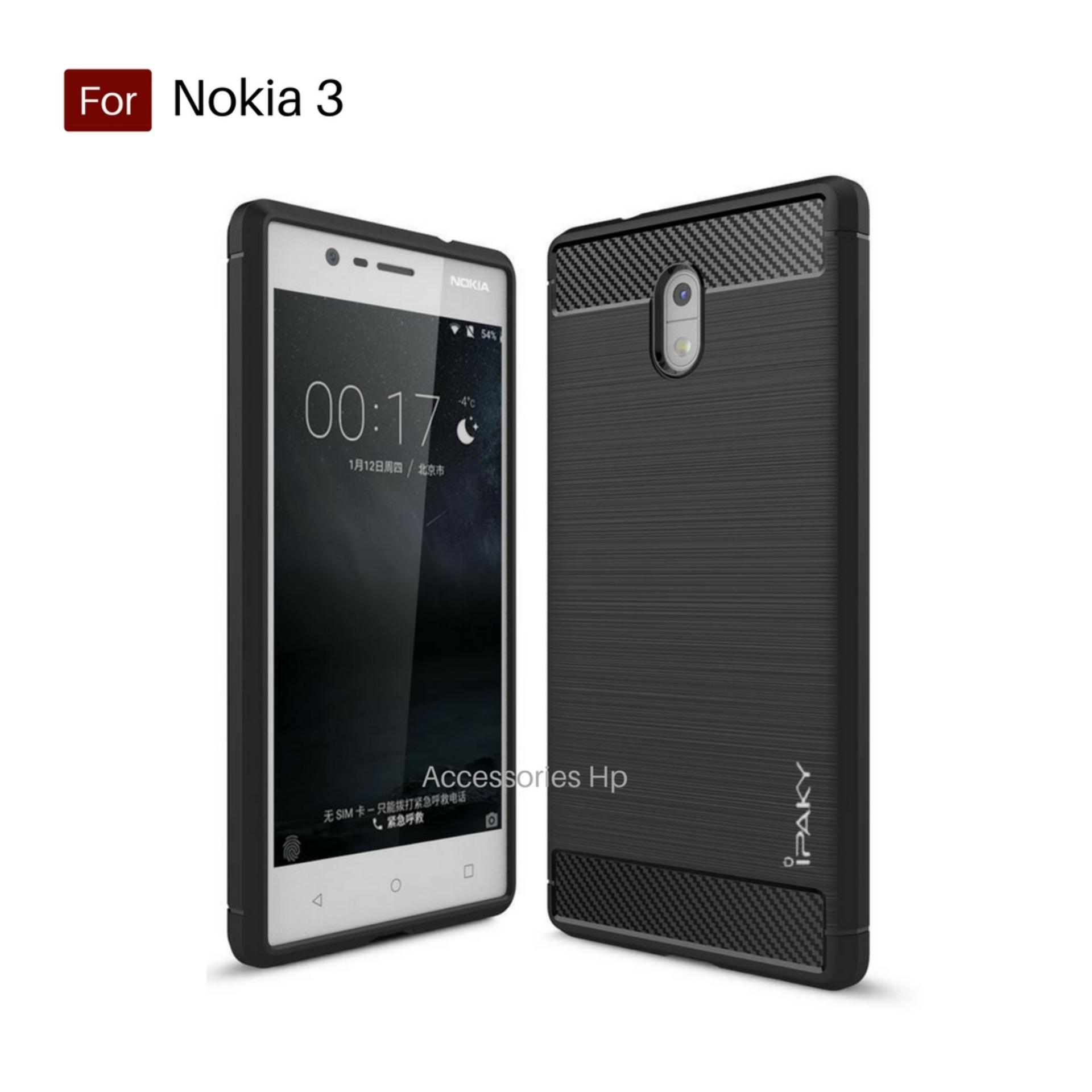 Accessories HP Premium Quality Carbon Shockproof Hybrid Case For Nokia 3 - Black