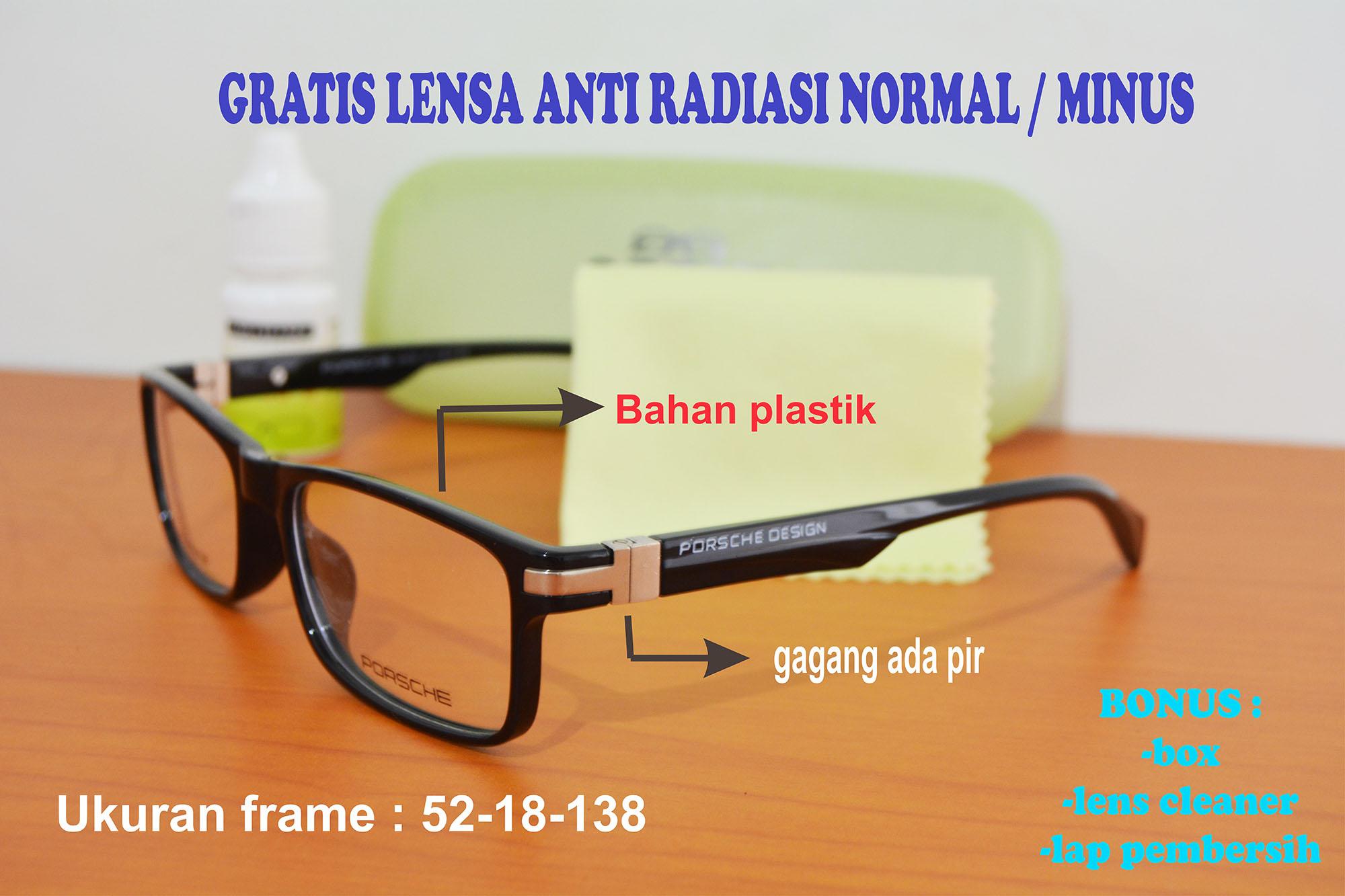 FRAME KACAMATA MINUS KOREA PORSCHE 103 FREE LENSA ANTI RADIASI