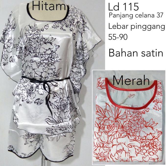 PIYAMA BAJU TIDUR DEWASA WANITA SATIN STELAN CELANA PENDEK CANTIK - SALE PROMO!!