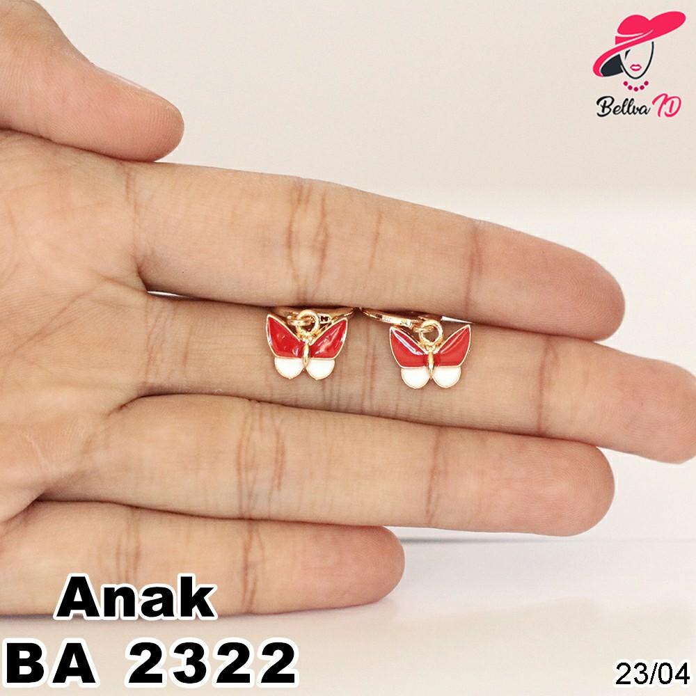 Jual Perhiasan Anting Emas Kupu Merah Putih Kekinian A 2322 Anak