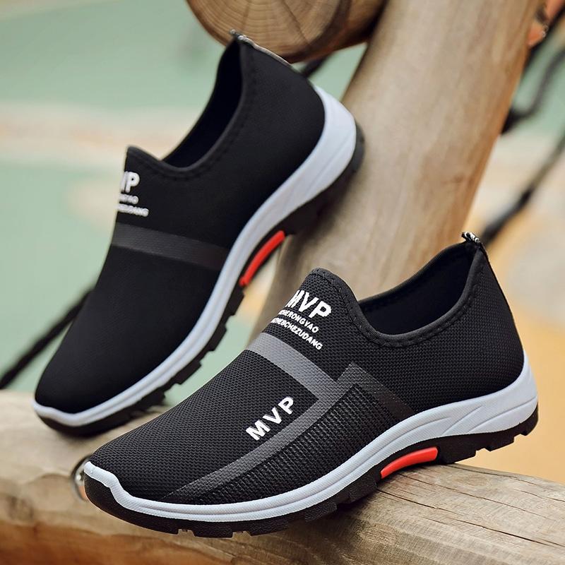 Populer Modis Sneakers Pria Sepatu Santai Selip-On Loafer Sepatu Olahraga Sepatu Lari Bernapas Pria Modis Sneakers Kasual sepatu Olahraga Sneakers Bernapas Menjalankan Sepatu