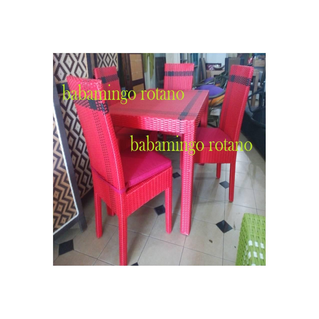 SET kursi meja makan ROTAN SINTETIS rainbow bogor cibinong