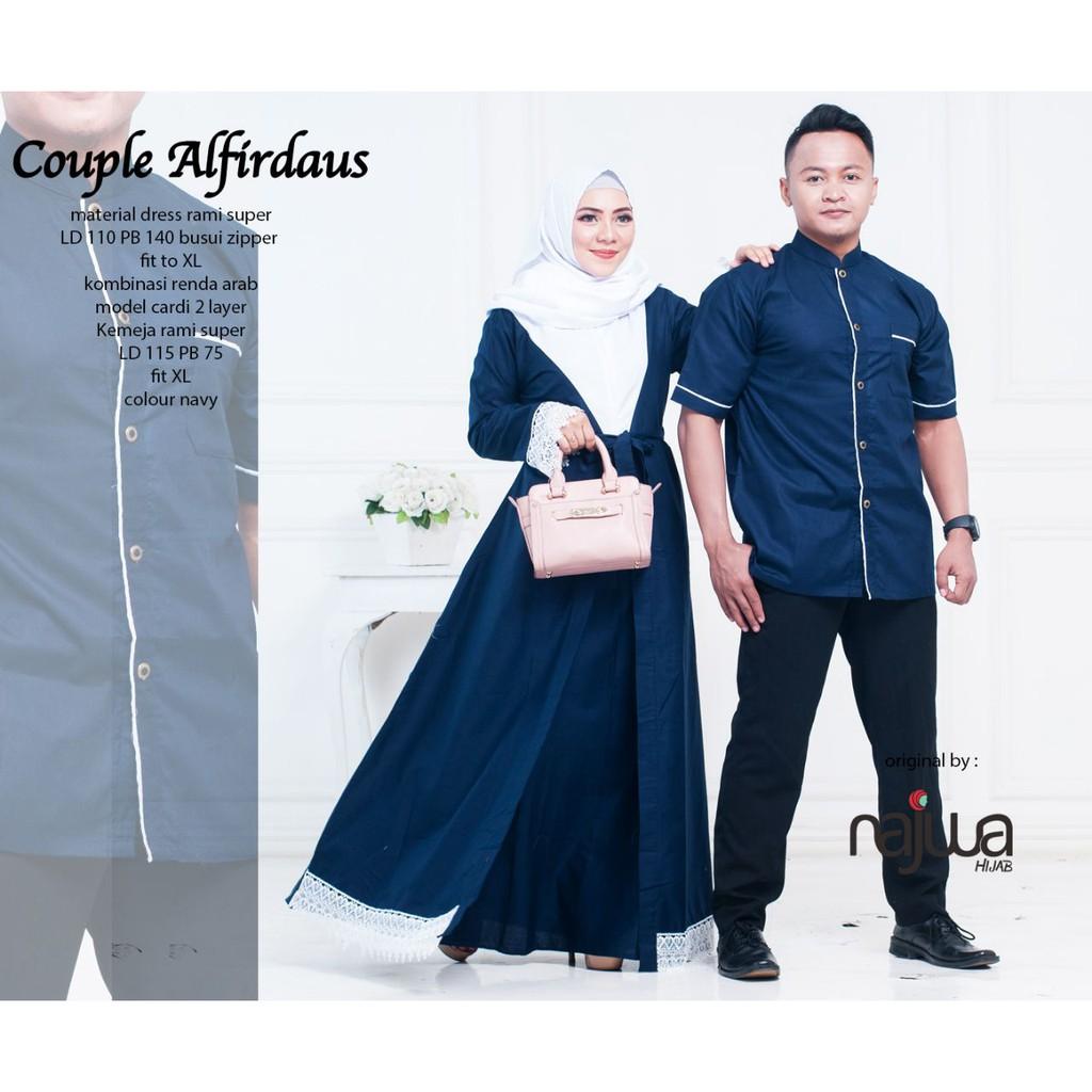 Gamis Couple / Gamis Syar'i / Baju Lebaran TERBARU MURAH - ALFIRDAUS COUPLE by NAJWA - JeblockStore