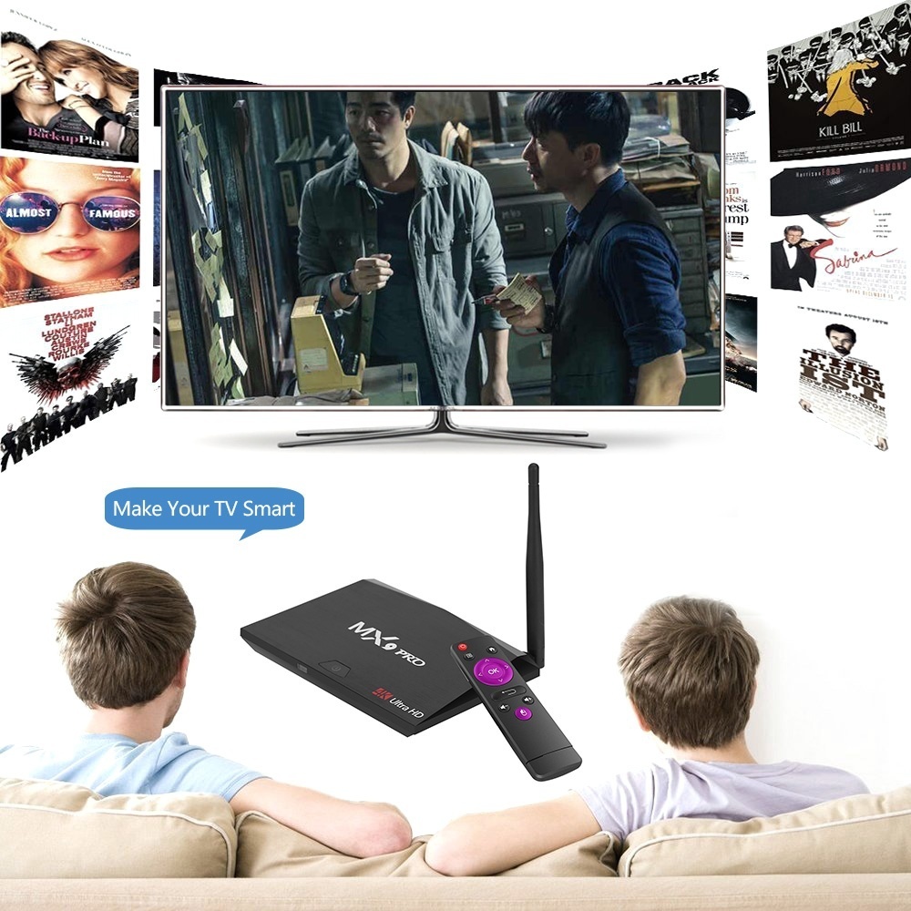 Android 7.1 Smart TV Box Quad Core UHD 4K H.265 Mini PC WiFi LAN Media Player