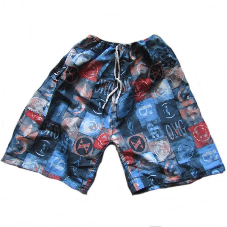 Celana pantai motif kotak