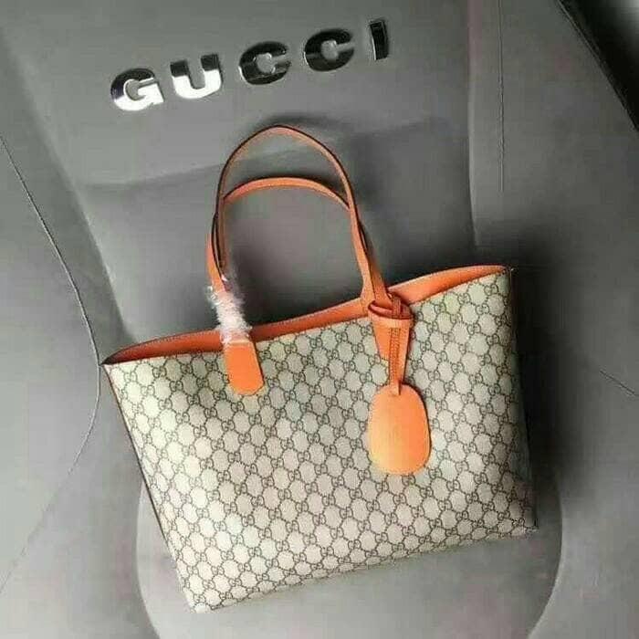Tas Wanita Gucci Tote Bolak Balik Mirror Authentic Kulit asli Kanvas - JqB15w