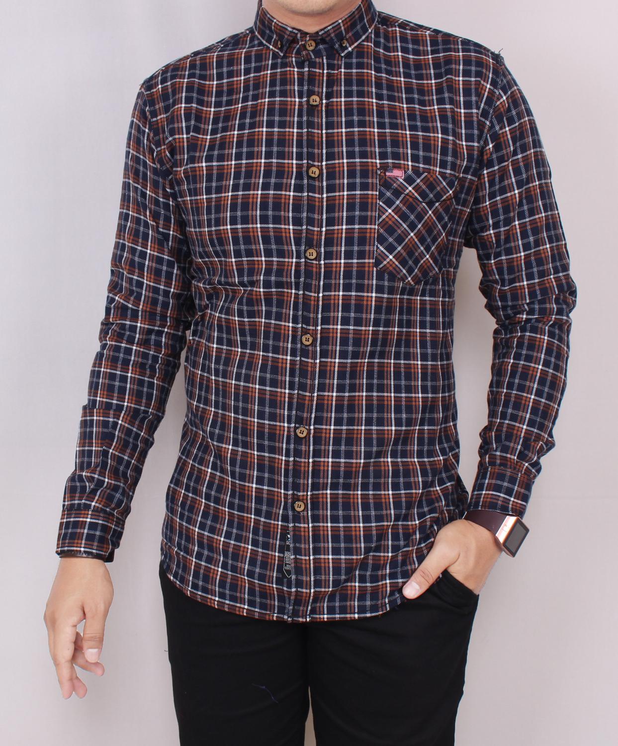 Zoeystore1 5585 kemeja Flanel Pria Lengan Panjang Exclusive Kotak kotak Baju Kemeja Flannel Cowok Kerja Kantoran Formal Kemeja Distro Cowok Santai Casual