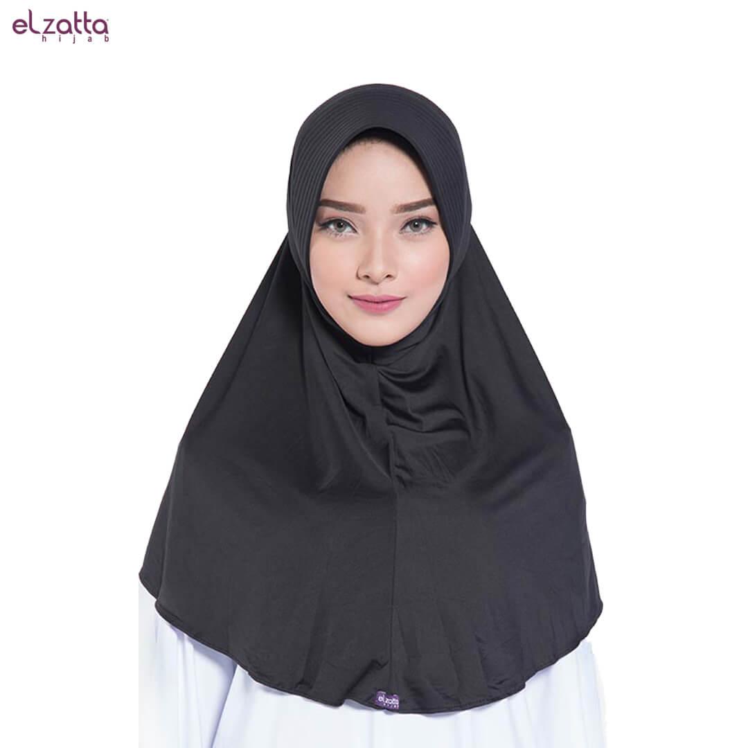 Elzatta Hijab Atau Hijab Atau Hijab Instan Atau Bergo Atau Elzatta Basic - E002 HITAM