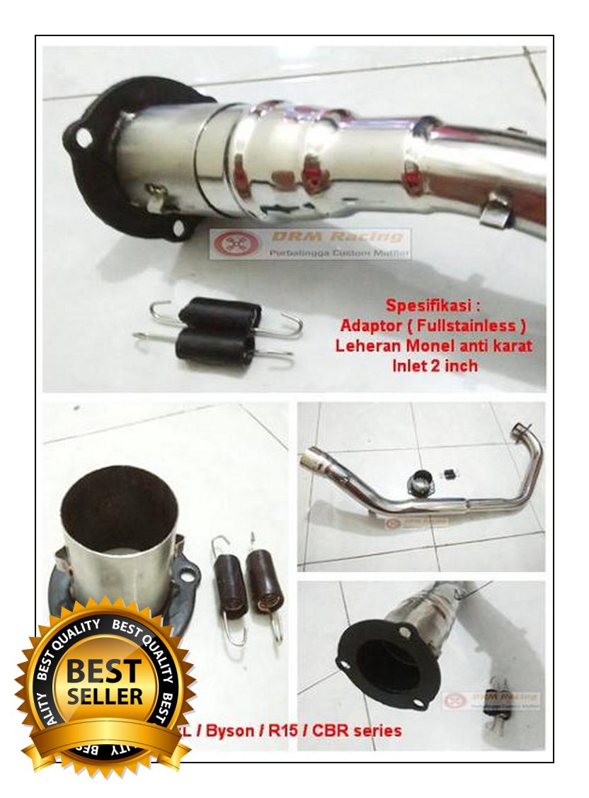 Pipa Adaptor / Pipa Penghubung + Leheran monel Ke Silencer Satria Fu Original Vixion / Nv / Byson / R15 / Cbr series