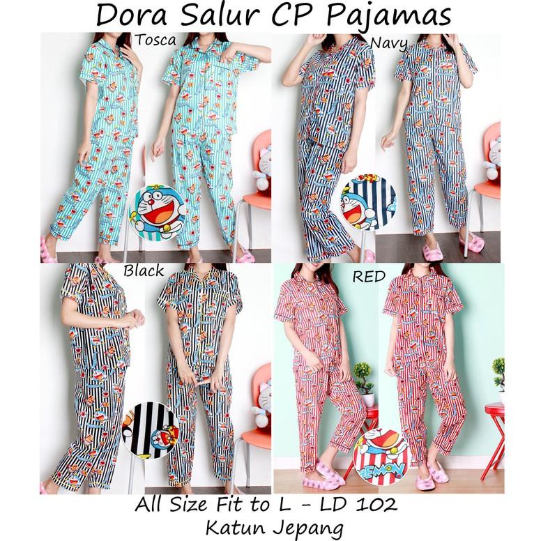 MURAH GRATIS CP DORAEMON SALUR PIYAMA CELANA PANJANG PAJAMAS BAJU TIDUR PAKAIAN TID Keren