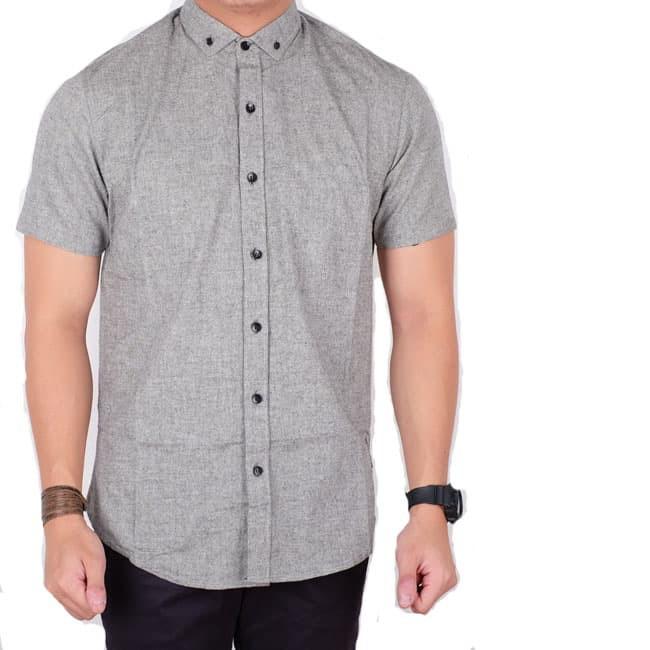 Kemeja Koko Polos Lengan Pendek Pria Hitam Baju Koko Pria Hitam