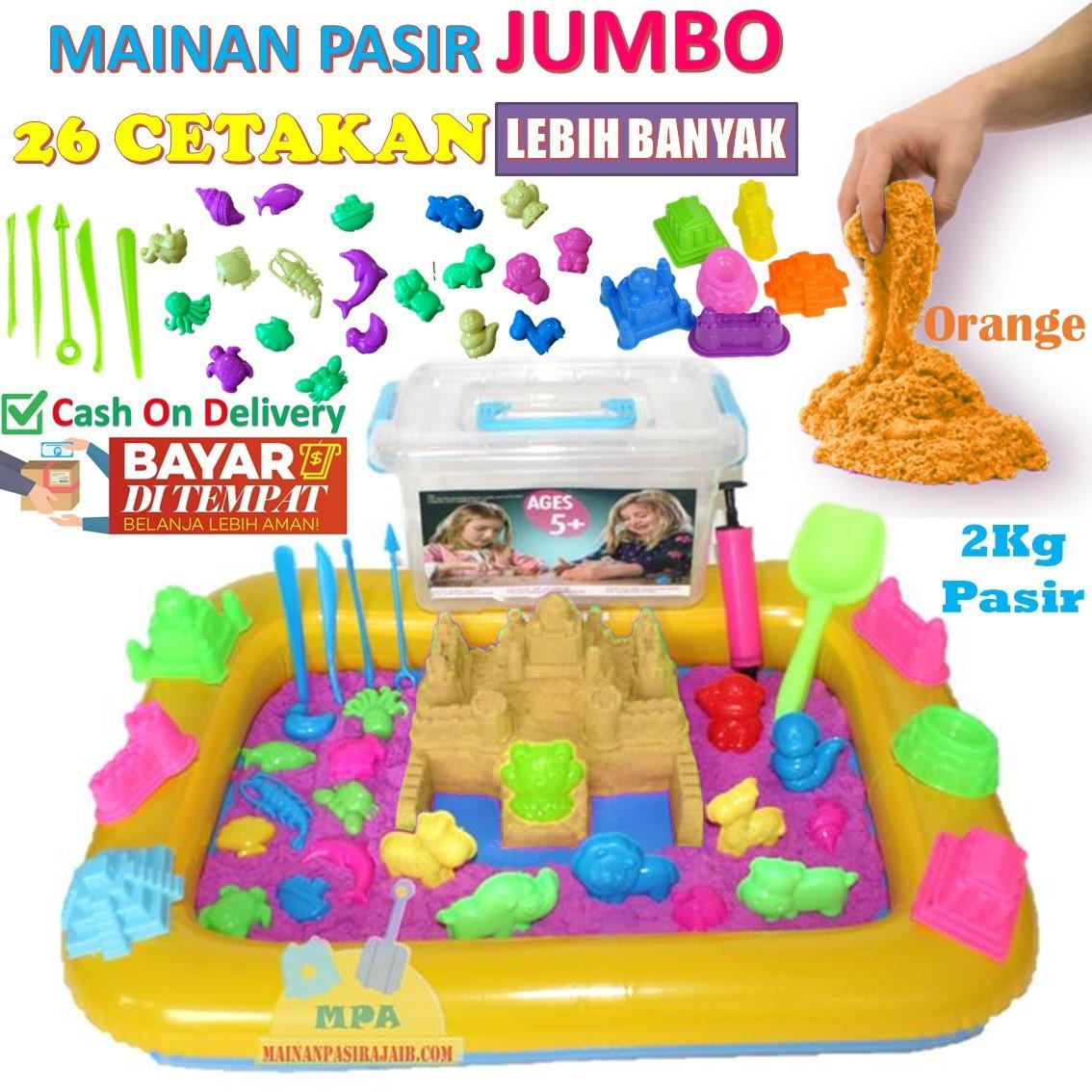 Mainan Pasir Ajaib Magic Sand Paket Lengkap 2Kg JUMBO 