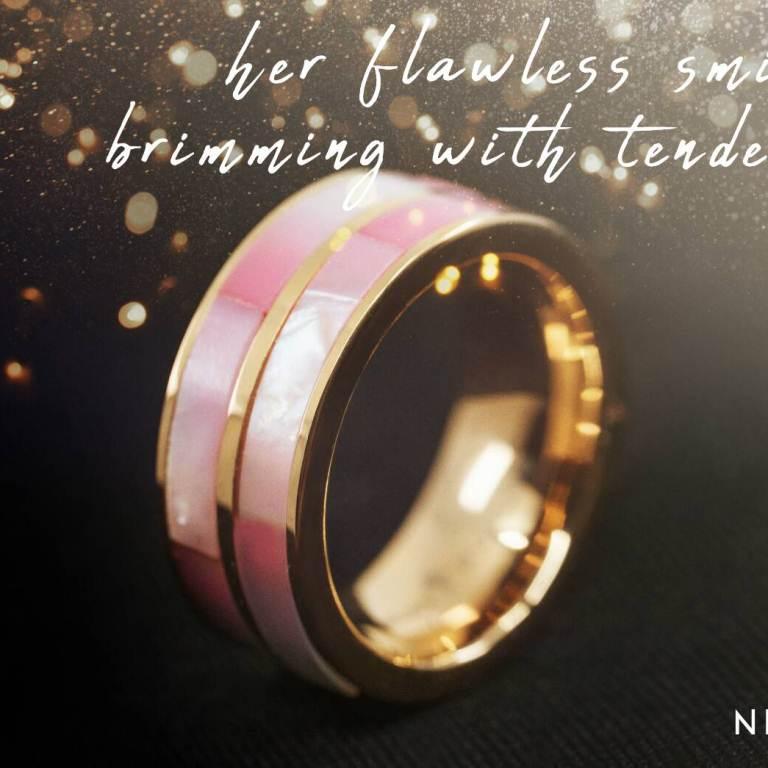 Nine Worlds Rings Cincin Tungsten 18k Zirconia Ceramic LUME Unisex