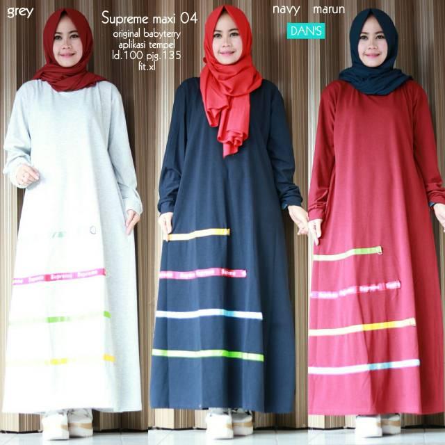 Baju Gamis Wanita Bahan Babyterry Supreme Maxi 04