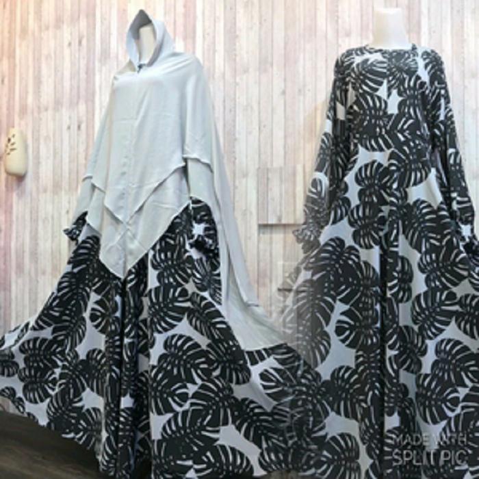 Adzra Gamis Syar'i Murah/Busana muslim Wanita - Alvera Dress - Hitam