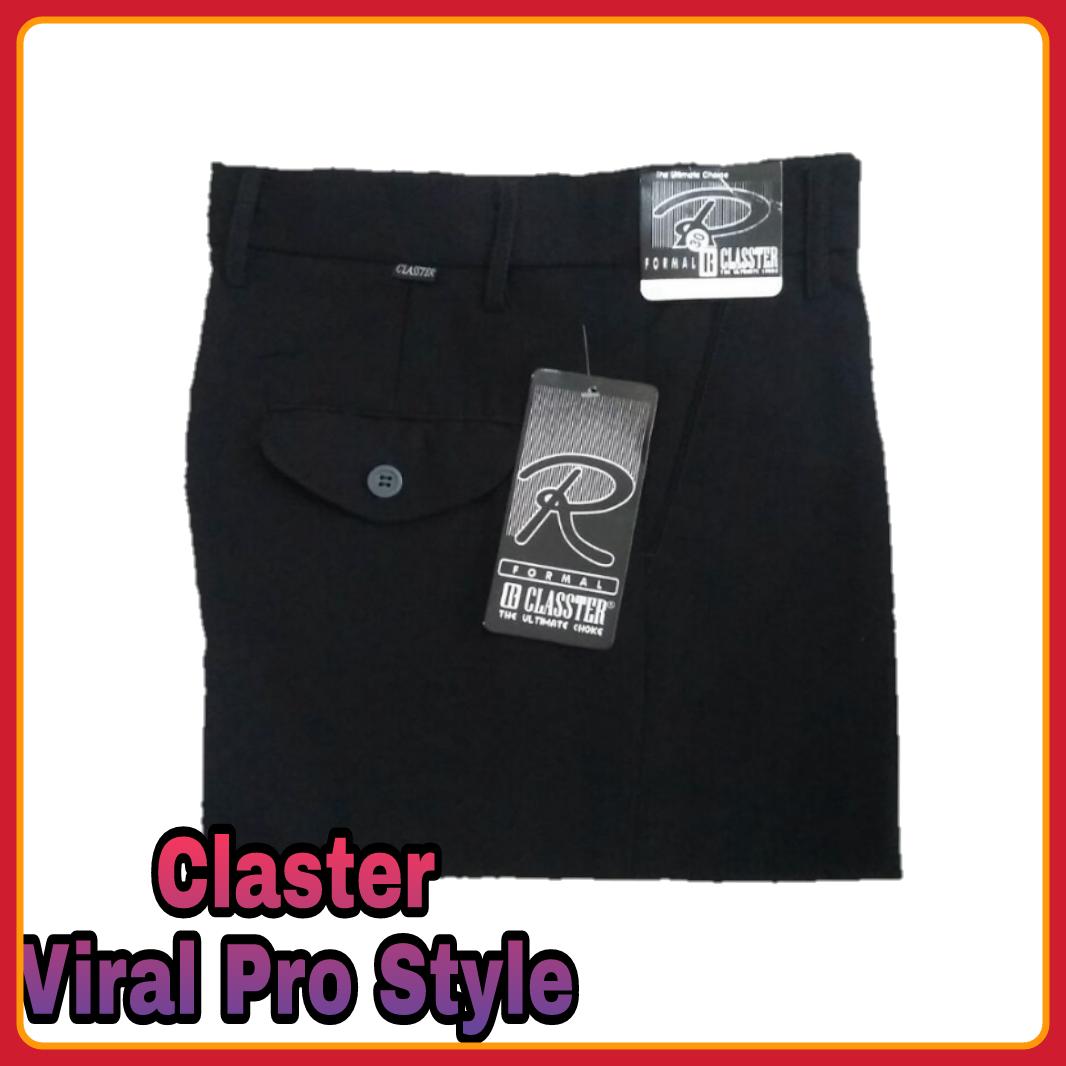 Viral Guido - Celana Panjang Pria Kerja Formal - Kantor - Standart / Reguler Fit - Bahan Twist / Teflon - Hitam - Viral Pro