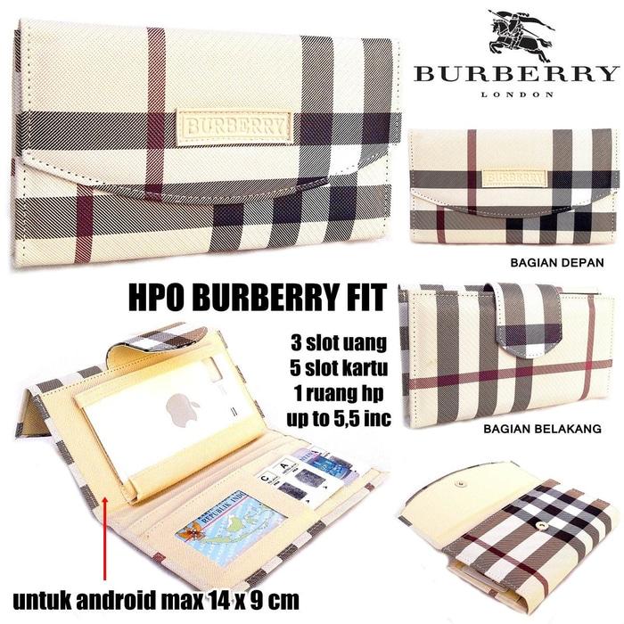 TERLARIS!!! DOMPET HPO BURBERRY FIT FOR HP / ANDROID KW SUPER LIGHT CREAM - qpcBGX