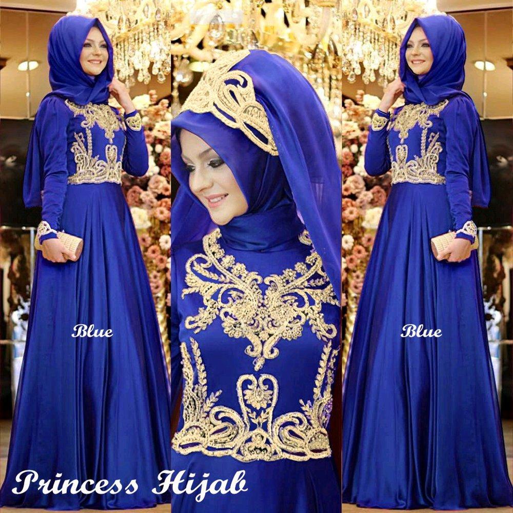 Busana Muslim Remaja Maxi Remaja Gamis Remaja Busana Lebaran Princess Hijab Blue