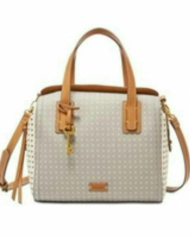 Tas Fossil Emma satchel Grey Heart. Tas Branded Ori Murah - B2Tjkh