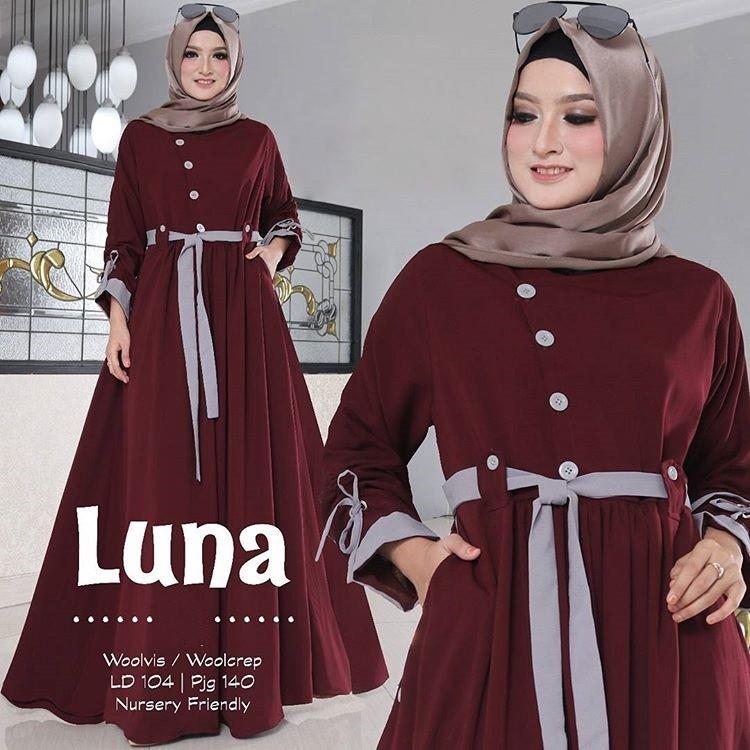 BALOTELI MURAH READY BARU PROMO HARGA GROSIR BUSANA MUSLIM GAMIS SYARI PESTA BALOTELLI BUSUI MEWAH LUNA DRESS - BLACK