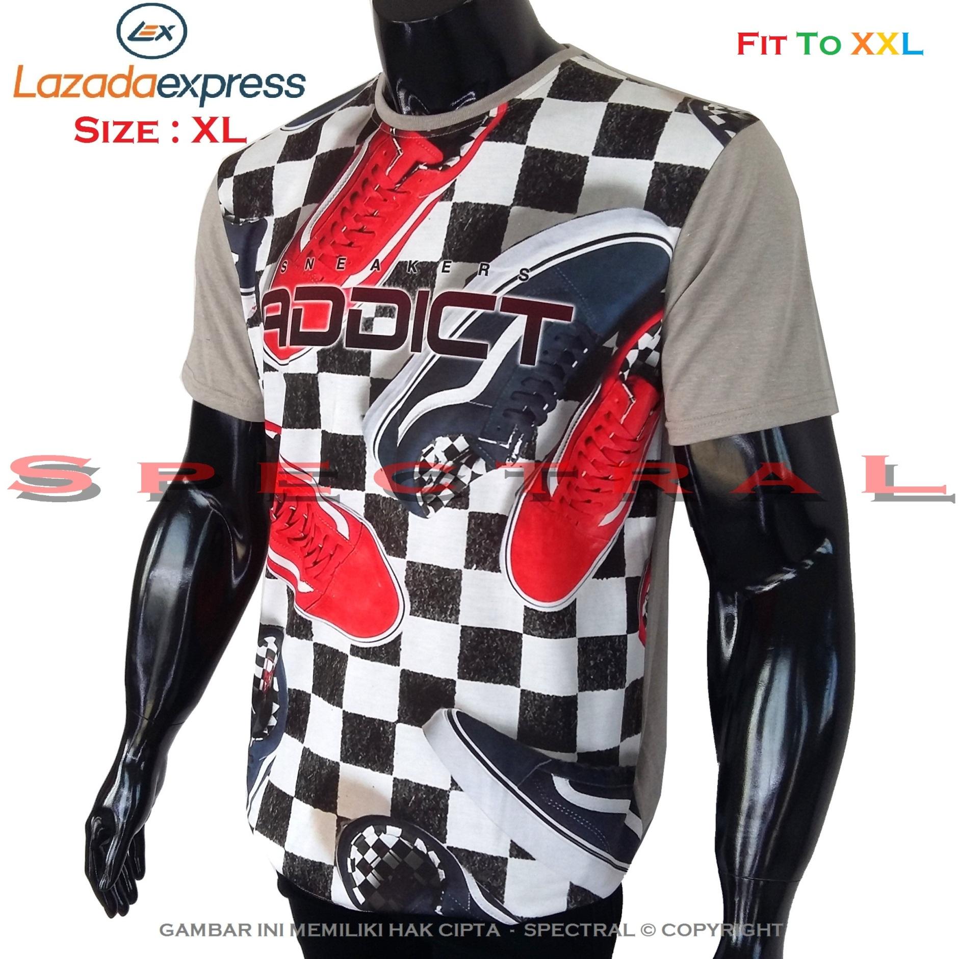 Spectral – 3D Sepatu Kualitas HD Printing Size XL Fit To XXL Soft Rayon Viscose Kaos Distro Fashion T-Shirt Atasan Oblong Baju Pakaian Polos Pria Wanita Cewe Cowo Lengan Murah Bagus Keren Jaman Kekinian Jakarta Bandung Gambar Sendal Catur