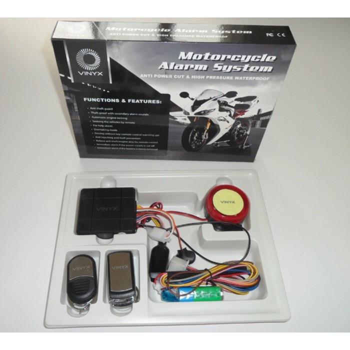 Alarm Motor Merk Vinyx + Baterai Cadangan Anti Maling / Viynix - Dgnsg Dksjfbas