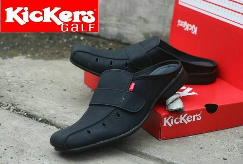 Sepatu Sandal Kickers Bustong Navona Kulit Sintetis Premium - Sepatu Sandal Pantofel Pria Kickers - Sandal Pria Slop