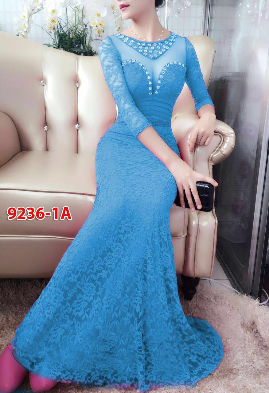 9236-1a#baju pesta import / gaun pesta import / baju pesta brokat / longdress fashion import