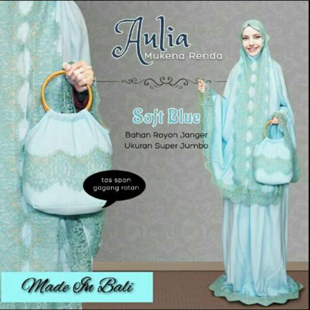 HOT PROMO MUKENAH BALI RENDA PREMIUM AULIA soft blue