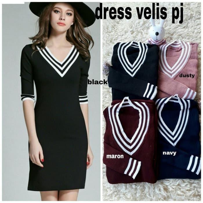 BAJU DRESS WANITA IMPORT OBRAL RAJUT STRETCH VAR COLOR TERBARU FG