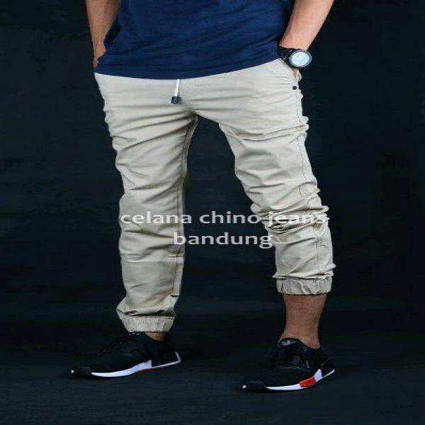 CELANA PANJANG JOGGER CHINO KREM - GUNUNG OUTDOOR SWEATPANTS KARGO CARGO LONGPANTS PENDEK COWOK PRIA GAUL