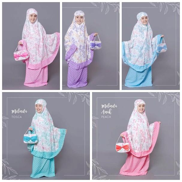 Mukena Rayon Anak - Mukena Rayon Melinda Anak TK - Anak Sd Motif Cantik Warna Pastel Terbaru TK - UNGU