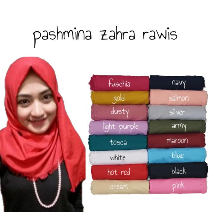 Pashmina katun Polos zahra / ima lokal full rawis