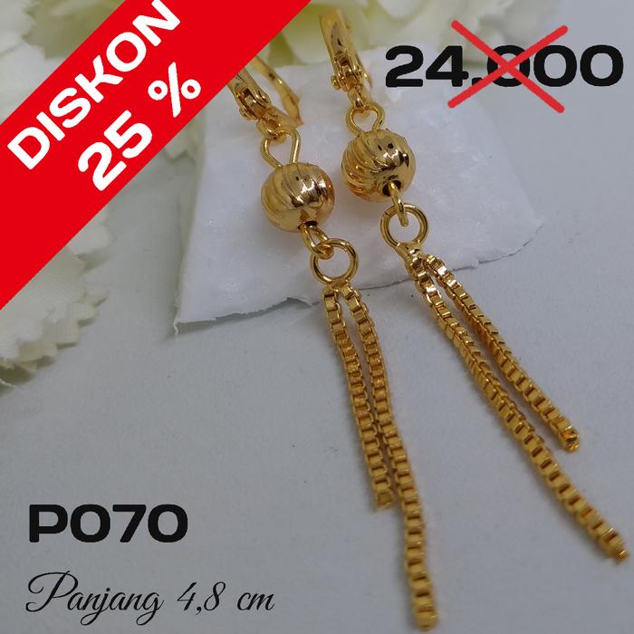 P70 Anting Rumbai Panjang Xuping - Perhiasan Lapis Emas 18K