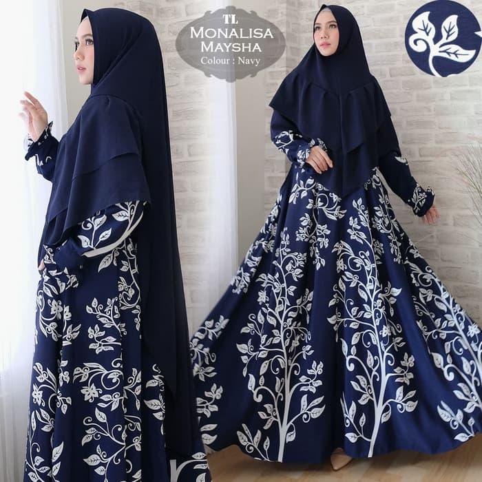 Syari Monalisa Maysha Navy TL - Ghamis Wanita Monalisa Navy