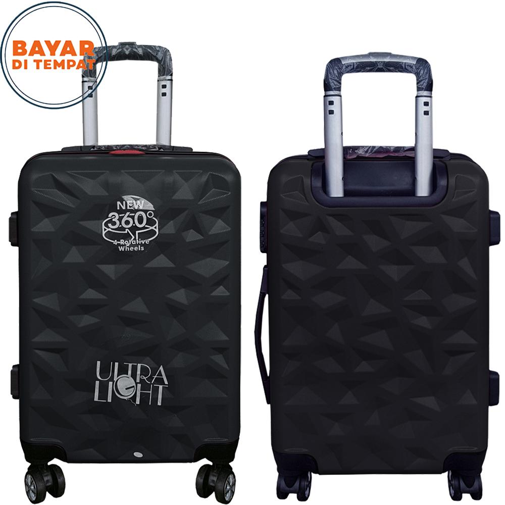 Polo Milano 28121-24 Koper Fiber Koper Baju Koper ABS Koper Travel Size 24 Inch Anti Pecah Original Import - Black