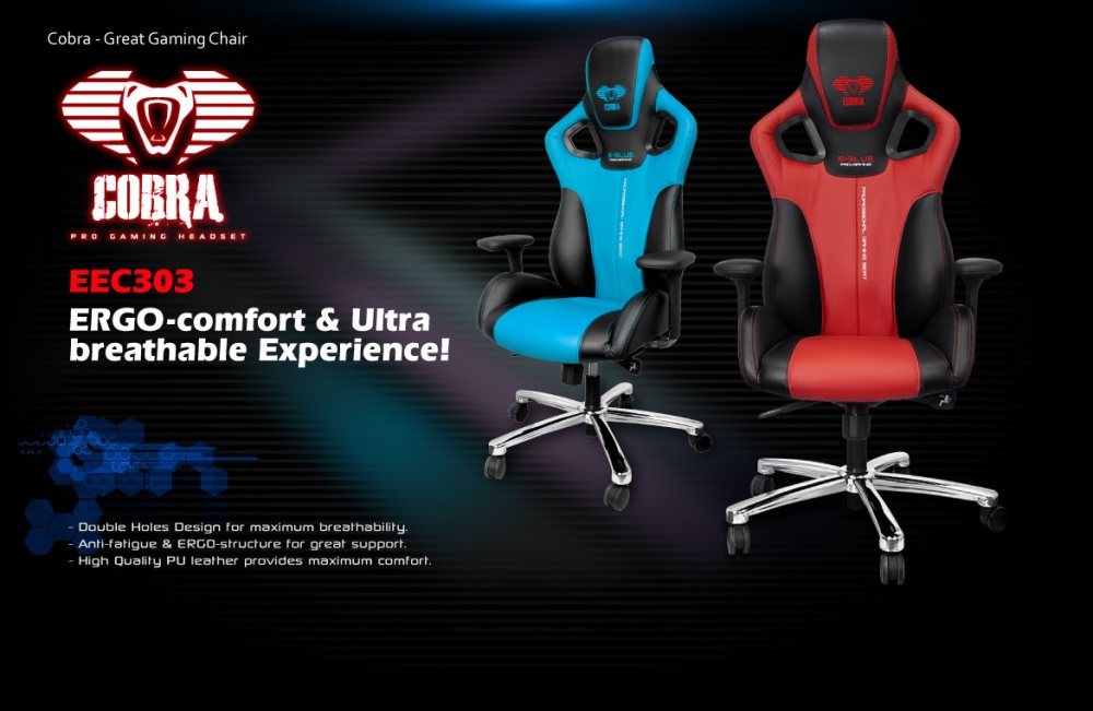 EBlue Kursi Gaming Cobra Profesional Gaming Chair With Amr Rest Komputer Rakitan