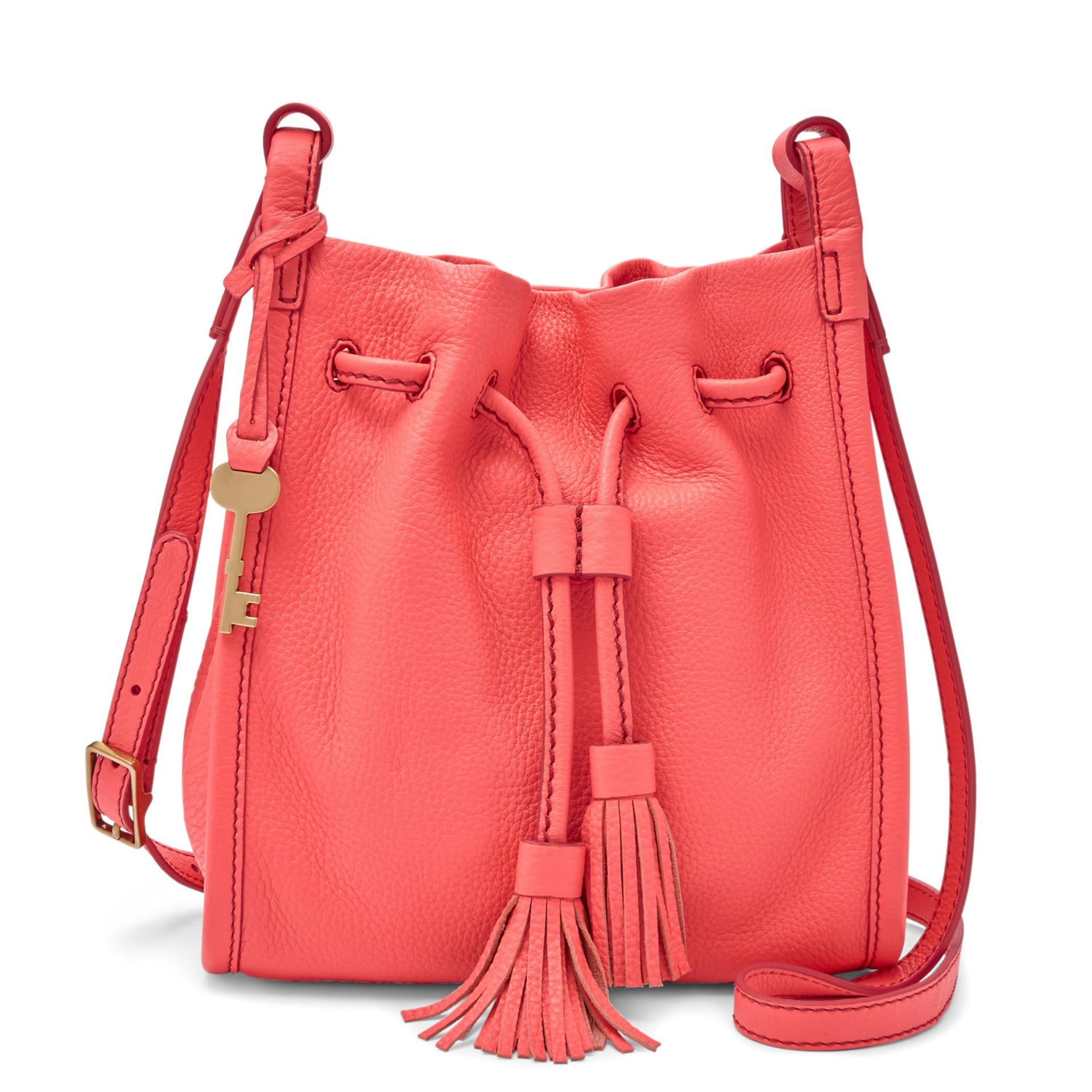 Fossil Claire - Leather - Small Drawstring - Pink - Tas Wanita - ZB7110-281 - SL