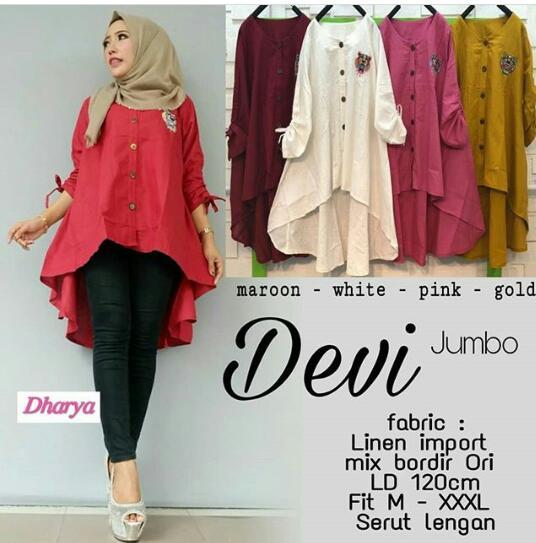 Tunik polos/atasan berhijab/fashion wanita/jumbo