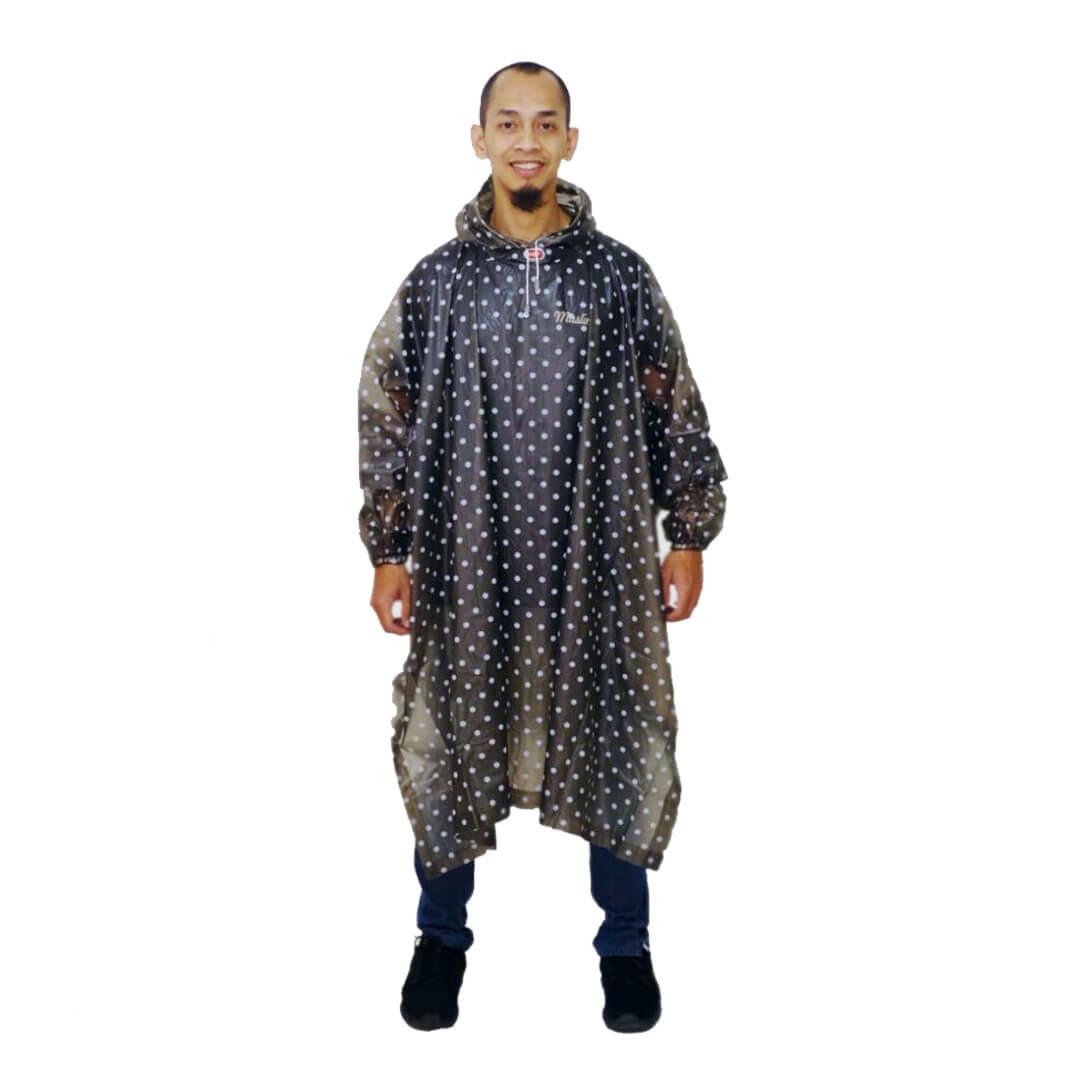 Jas Hujan Murah JC Polkadot Hitam U00011 BdR - MURAH