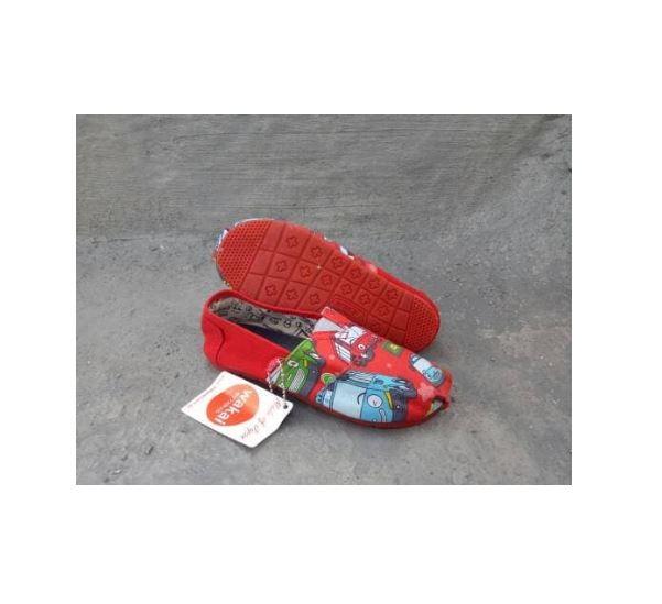 sepatu anak anak karakter tayo wakai kids merah unisex cewek cowok ori
